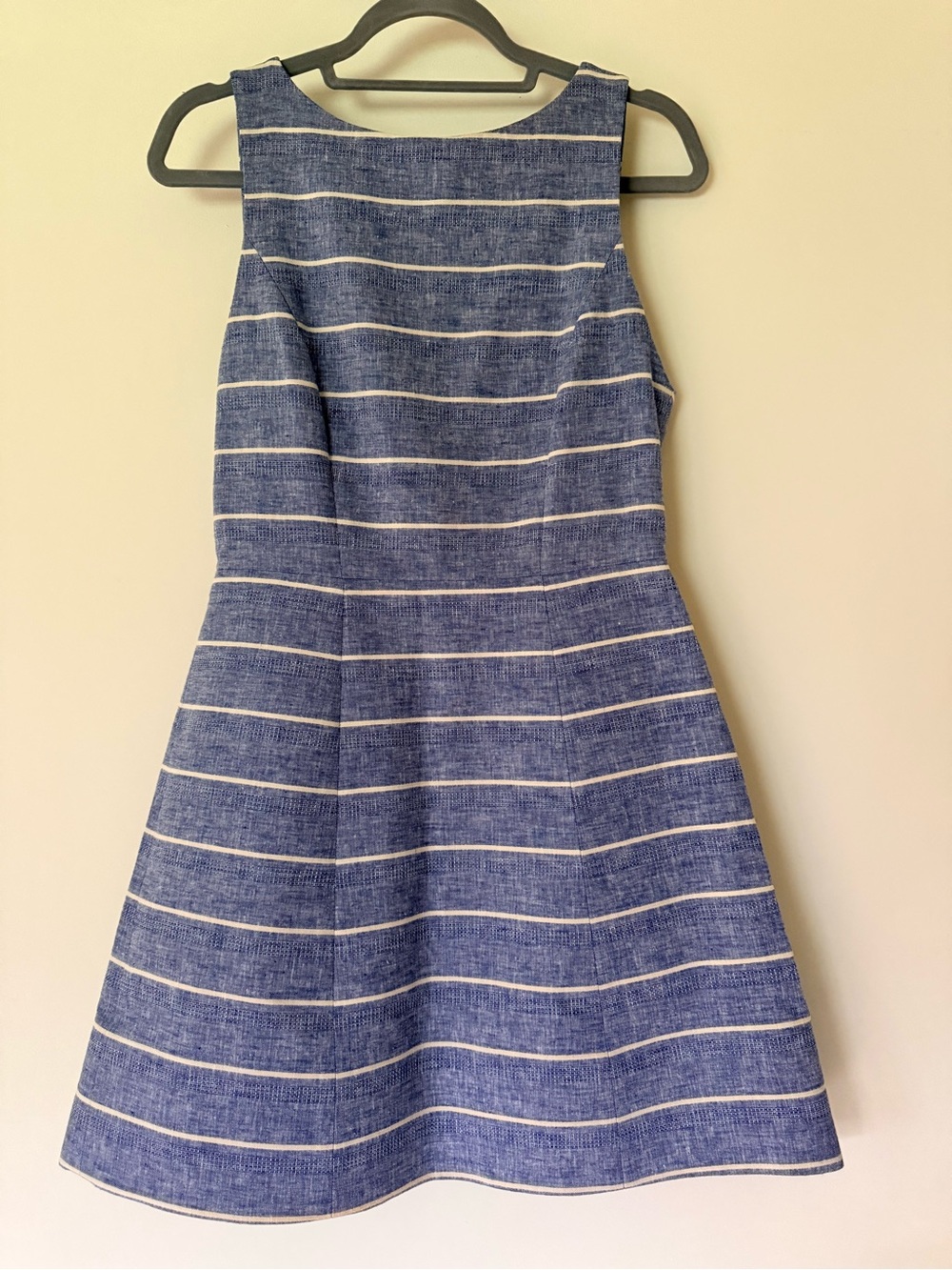 Alice & Olivia Blue & White Linen A-line Dress Women's Size 4